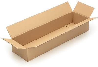 KK Verpackungen cartons d'expédition 900 x 250 x 150 mm marron simple paroi (dimensions extérieures 908 x 258 x 162 mm) | 5 pièces, boîtes pliantes pour l'expédition