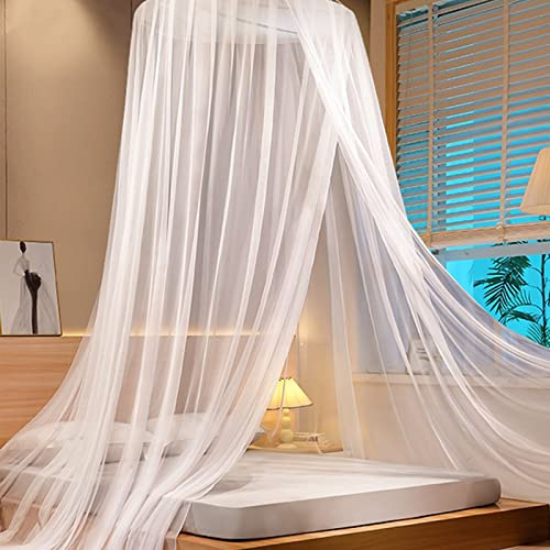 White Mosquito Net Bed Canopy, Insect Net Protection for Double Bed, Kids, Girls, Adults, Travel