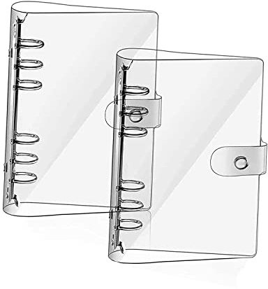 2 Pièces Classeur A5, A5 Couverture Classeur, Couverture De Reliure à Anneaux, Transparente Dossier Classeur à Anneaux, 6 Trous, Étanche, Avec Bouton Gression, Pour Feuilles Volantes Pour Bricolage