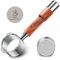 Bodenloser Siebträger 51mm 3 Ears mit Espresso Puck Screen- kompatibel DeLonghi Dedica EC680/EC685/EC885,Siebträger 51mm mit Walnuss Holzgriff,inklusive Siebträger-Filterkorb Edelstahl 304.