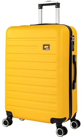 SKPAT - Maleta Mediana con 4 Ruedas Giratorias para Viajes Largos Tipo Trolley Ideal como Maletas de Viaje Grandes 23 Kilos y Maleta Viaje Mediana Resistentes, Amarillo