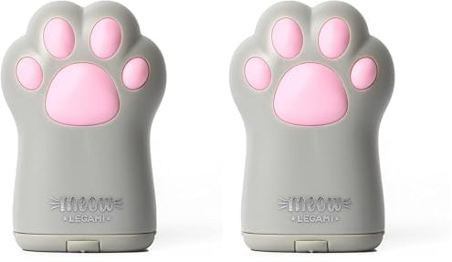 Legami - Taille-crayon avec récipient, Meow, 4,5 x 7 cm, en plastique, double trou pour crayons standard et jumbo, couvercle refermable, réservoir de copeaux, miroir à l'arrière (Lot de 2)