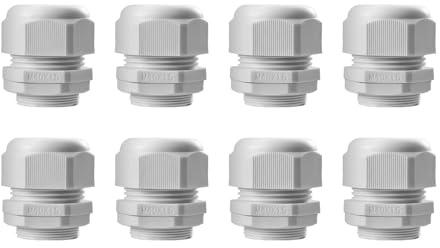 Cable Glands Mixed Set, 8PCS Waterproof Stuffing Glands M40, IP68 Locknut Stuffing Glands for Electrical Boxes Junction Boxes Wall-Mounted Distribution Boxes