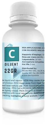 RESIN PRO Diluyente de poliuretano para barniz, Diluyente compatible con barniz de poliuretano, fácil de aplicar e ideal para el brillo original de tus superficies (22 gr)