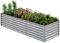 Amopatio Bancal de Metal, Jardinera elevada para jardín, 240 x 90 x 60 cm, Kit de bancal Alto para Verduras, Flores, Hierbas, macizos de Flores y macetas, Plata