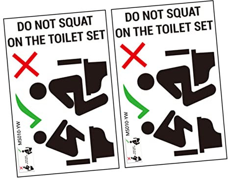 Alipis 2fogli Segnali Di Avvertimento Per Bagno Adesivi Decorativi Per Del Water Adesivi Murali Per