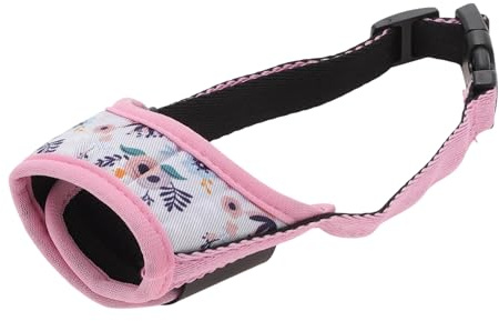CAPASTEC Hundmunstycke, mjuk munkorg, andningsbar munkorg för hundar för att förhindra att tugga, nosparti W/justerbar rem för små medelstora stora hundar, XL, rosa