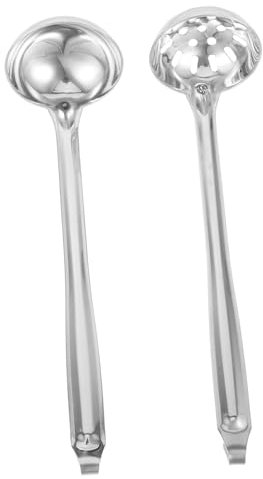 VERDANVERSE 2pezzi Cucchiai Acciaio Inossidabile Per Zuppe e Salse Mestoli Compatti Con Manico Antiscivolo Utensili Da Cucina Per Servire e Preparare Facili Da Pulire e Portatili Per Casa e
