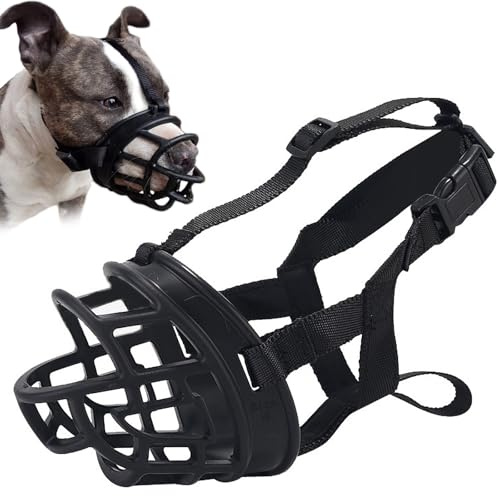 Omnikryp Museruola per Cane, Museruola per Cani in Silicone, Regolabile Cinturino, Sicura e Traspirante, Prevenzione di Abbaiare, Mordere e Masticare