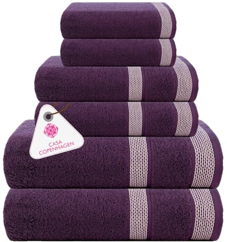 Casa Copenhagen Juego de 6 Toallas de baño 600 gsm, Rosa empolvado