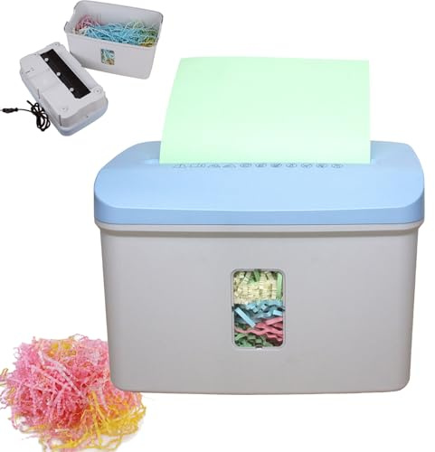 Zig Zag strimlad pappersskärare, 8,5 l strimlande skuren strimlingsmaskin, handtag 25–70 g papper, pappersförstörare för presentförpackning, hantverk och festivaler