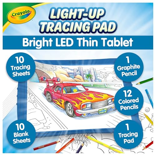 Crayola Light Up Tracing Pad - Blue, Drawing & Tracing Projector for Kids, Sketching Light Box Table, Toys for Kids, Gift for Girls & Boys, Ages 6+