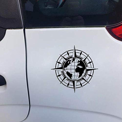 Mappa del World Compass Travel Globe Earth Fun Sticker Adesivo Vinile Decalcomania 18.5 cm x 18,5 cm - Nero