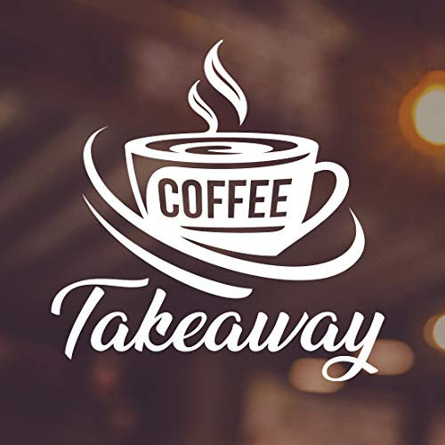 Adesivo in vinile per finestra, per cucina, bar, ristorante, asporto, negozio, ufficio, caffetteria, decorazione vintage, cartello da parete per caffè, cartelli per menu, forchetta, coltello