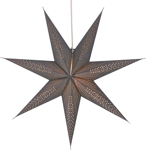 GURU SHOP Vikbar adventsbelyst pappersstjärna, julstjärna 60 cm - Siddhartha Silver, Stjärnfönsterdekoration