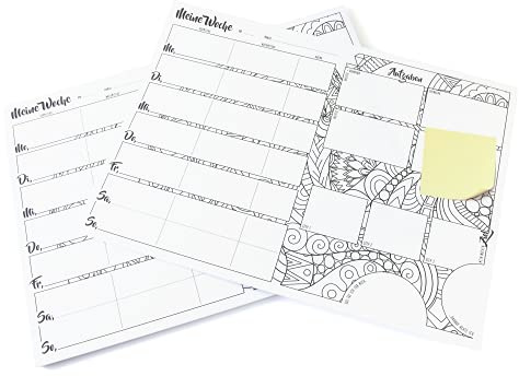 Veckoplanerare block A4 utan fast datum (50 ark) – veckokalender med ToDo-lista – mötesplanerare av papper – skrivbordsunderlägg, uppgiftsplanerare (mindsamhet)