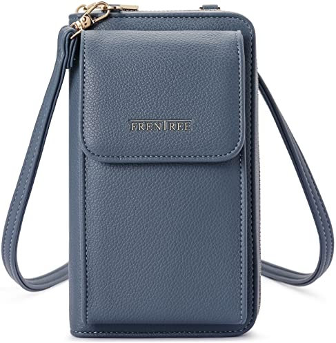 Kleine Damen Umhängetasche Cross-Body Handtasche mit vielen Fächern, Geldbörse Portemonnaie mit Rundum-Reißverschluss, Handytasche Tasche