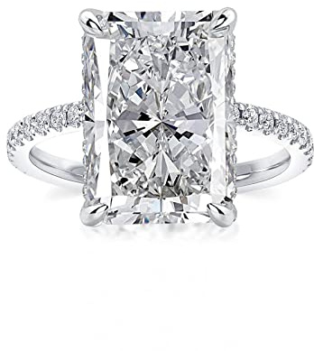 Effinny 7.0 Carat Radiant Cut Engagement Ring,Promise Ring for Women in 925 Sterling Silver(Size:5)