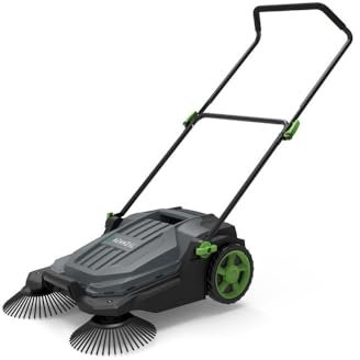 HEMMDAL Kehrmaschine HKM65 manuell | 65 cm Kehrbreite | 2.600 m²/h Kehrleistung | 20 l Behälter | Grau | für trockene Oberflächen im Außenbereich | höhenverstellbarer Soft-Griff | Handkehrmaschine