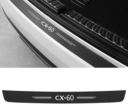 DADYM Car Rear Bumper Protector Strip for Mazda CX60 CX-60,Rear Trunk Sill Plate Cover Protective Sticker,Rear Guard Plate Carbon Fiber Car Door Sill Protector Strips,Black