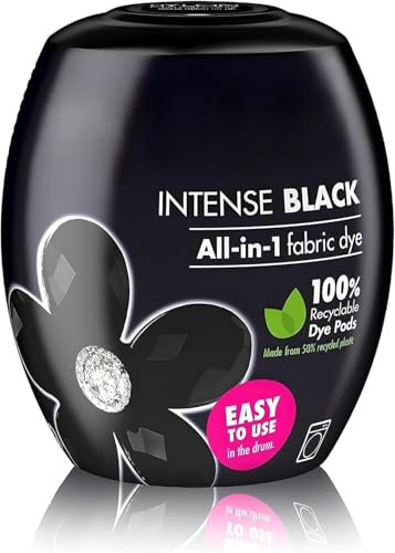 Washing Machine Dye Pod Intense Black Permanent Dyes-Up Fabric Powder 350g (1)