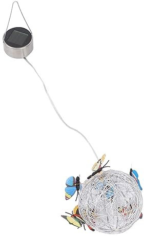 Lampada solare da esterno Lampada da giardino a sospensione a sfera rotonda Lampada solare con decorazione da giardino Luce notturna decorativa Luce bianca