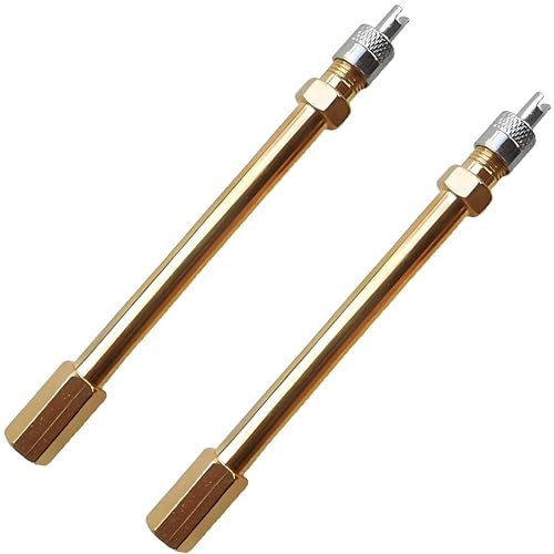 2 Stück Ventilverlängerung Autoventil, Verlängerung Adapter Messing 10cm Reifen Ventiladapter für Auto, LKW & Fahrrad Kompatibel mit Reifenventil von für Xiaomi M365, 1S - Dualtron Mini