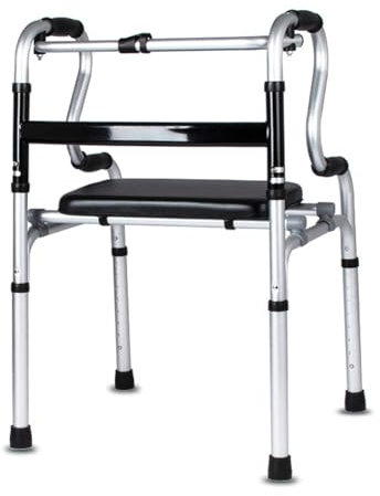 Deambulatore Con Sedile Imbottito,Deambulatore Rollator Leggero, Pieghevole, Supporto Per La Mobilità,Regolabile In Altezza Per Camminare Deambulatore Da Interno,Deambulatore Per Anziani A