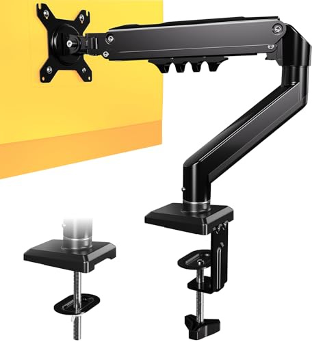 OffiGo Monitor Halterung für 15-32 Zoll Bildschirme, Monitor Arm Max 9kg, Stabiler Bildschirmhalterung Vesa 75 & 100 mm, Monitorhalterung, Schwarz