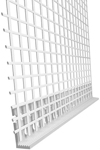 doitBau Profilo di finitura in PVC – Profilo angolare per intonaco – 10 mm spessore intonaco 12,5 cm tessuto in fibra di vetro antiurto resistente agli alcali, 25 barre da 2 m = 50 m per WDVS interno