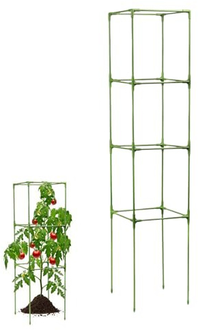 Jaulas para Tomates del Jardín | 162 cm Cuadrado Resistente al Clima,Soporte Estructura Para Pepino Y Plantas Trepadoras - Para Interior Exterior Cama Elevada Jardín Patio Invernadero Enredaderas Flor