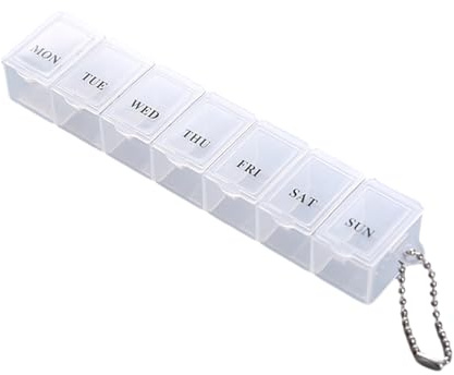 7-dagars pillerask 15 x 3 x 2 cm – bärbar transparent pillerask