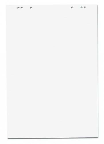 1x Flipchartblock, Weiss Blanco, Block mit 20 Blatt 69x99 cm, 6 fach Lochung, perforiert, für Flipchart