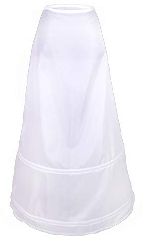 Flora 2 Hoop A-line Slight Full Skirt Bridal Wedding Prom Petticoat (Small-Medium) Beige