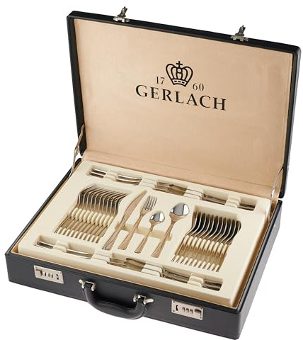 Gerlach Valor - Set di Posate in Acciaio Inox, 68 Pezzi, Acciaio Inox, Argento, 52 x 42 x 10 cm