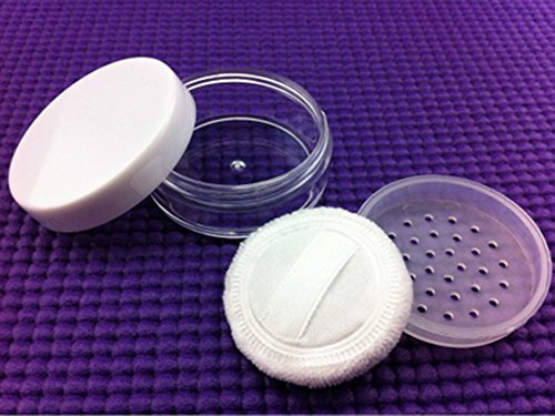 3 Pcs 20 g Portable vide clair Fond de teint Maquillage Houppette Boîte à nourriture avec tamis et Houppette Poudre libre Pot Pot de fleurs