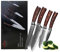Wakoli Edib 4er Damastmesser-Set, scharfe 8 bis 18 cm Klingen, Premium Küchenmesserset aus 67 Lagen Damaststahl mit Griffen aus Pakkaholz, Premium Damast Küchenmesserset und Profi Kochmesser