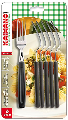Kaimano KDN760106N Dinamik Forchette, Acciaio Inossidabile, Nero, 6 unità