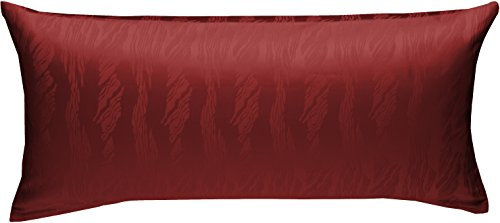 Bettwaesche-mit-Stil Mako Satin Damast Kissenbezug Waves Rot (40 cm x 80 cm)