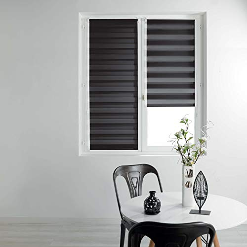 Douceur d'interieur - Tenda avvolgibile Giorno e Notte, Daynight Nero, 45 x 180 cm