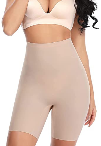 SLIMBELLE Donna Modellante Vita Alta Guaina Intimo Shapewear Mutande Contenitiva Slip Contenitive Pancia Pancera da Dimagrante Shaper Up Snellente-Beige-M
