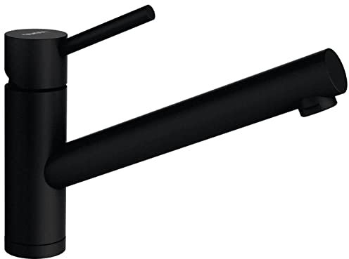 SCHOCK Küchenarmatur ALTOS S Puro – schwarze Hochdruck Armatur aus Edelstahl mit Festauslauf und Standard Norm-Anschlüssen