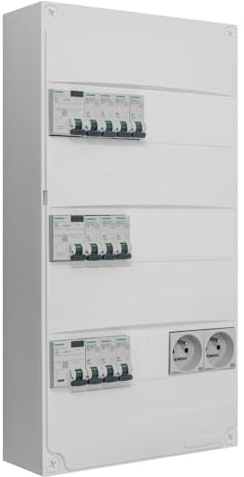 SIEMENS - Tableau 3 rangées pré-équipé 2 inter. diff. 40A + 1 inter. diff. 63A + 10 disjoncteurs