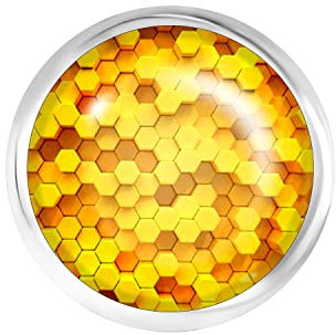 Andante CHUNK Click-Button Druckknopf für Chunk-Armbänder, Chunk-Ringe und andere Chunk-Accessoires - Bienenstock - Gelb