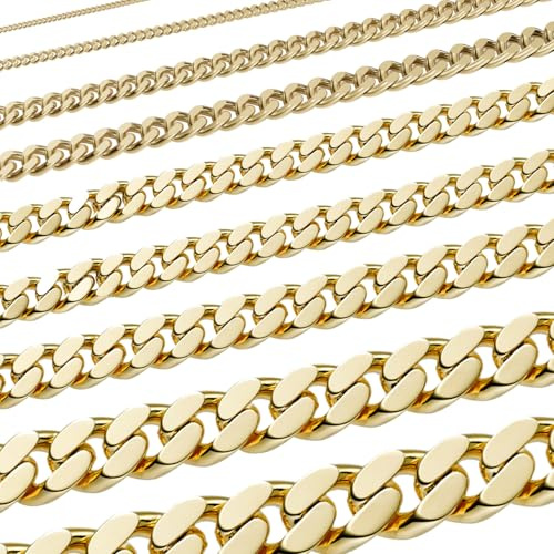 hoplo holzenplotz Panzerkette Halskette 585-14 Karat Gold Auswahl, Länge:45, Kette_Breite:1.1 mm