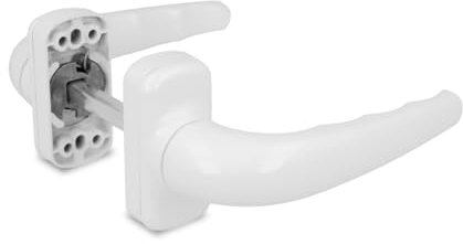 Amig - Set di Maniglia con Rosetta Rinforzata - Modello Sendoa - Realizzato in Alluminio - Misura: 125 X 66 mm - Quadratino di 8 mm - Bianco