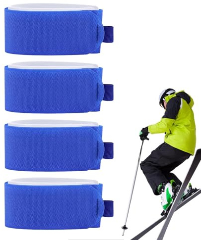 Tyinerc skidremmar att bära, skidhållare – skidmonteringsremmar | 4 x bärremmar, justerbara skidband, bärrem för enkel transport, snowboardrem, skidtillbehör
