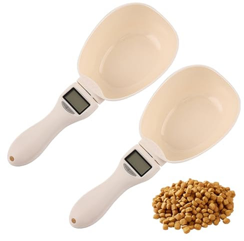 Sporgo 2 Stück Digitale Löffelwaage: 800g Digitale Küchenwaage mit LCD Display 1g Genauigkeit Messlöffel, Abnehmbaren Löffelwaage für Hundefutter, Milchpulver, Gewürze und Lebensmittel
