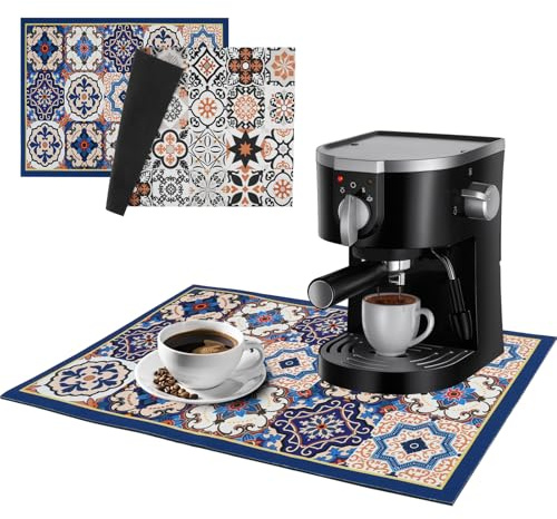 HMIEPRS Tappetino antigoccia macchina da caffè suola gomma antiscivolo asciugatura rapida, tappetino assorbente accessori cucina, bar, 40x30 cm