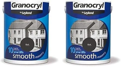 Leyland Granocryl Smooth Masonry Paint - Black 2.5L (Pack of 2)